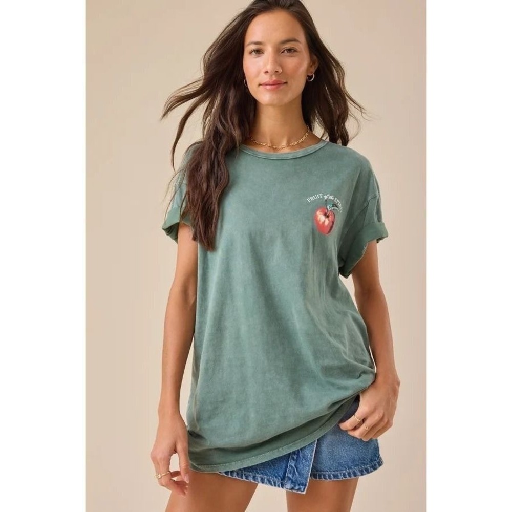 Altar'd State Fruit of the Spirit Mineral Wash Graphic T-Shirt Size XXS